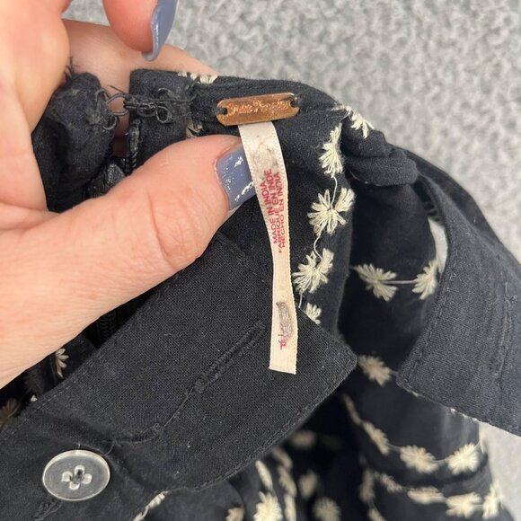 Free People Juni Mini Dress Black White Sleeveless Open Back Adjustable Size S - Picture 5 of 13